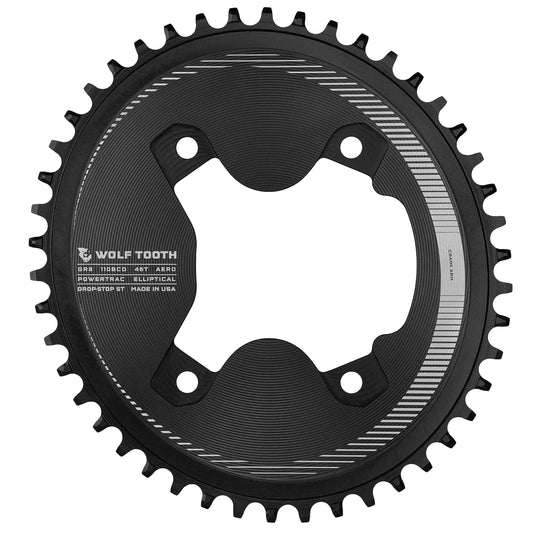 Aero Oval 110 BCD Asymmetric 4-Bolt Chainrings for Shimano GRX Cranks