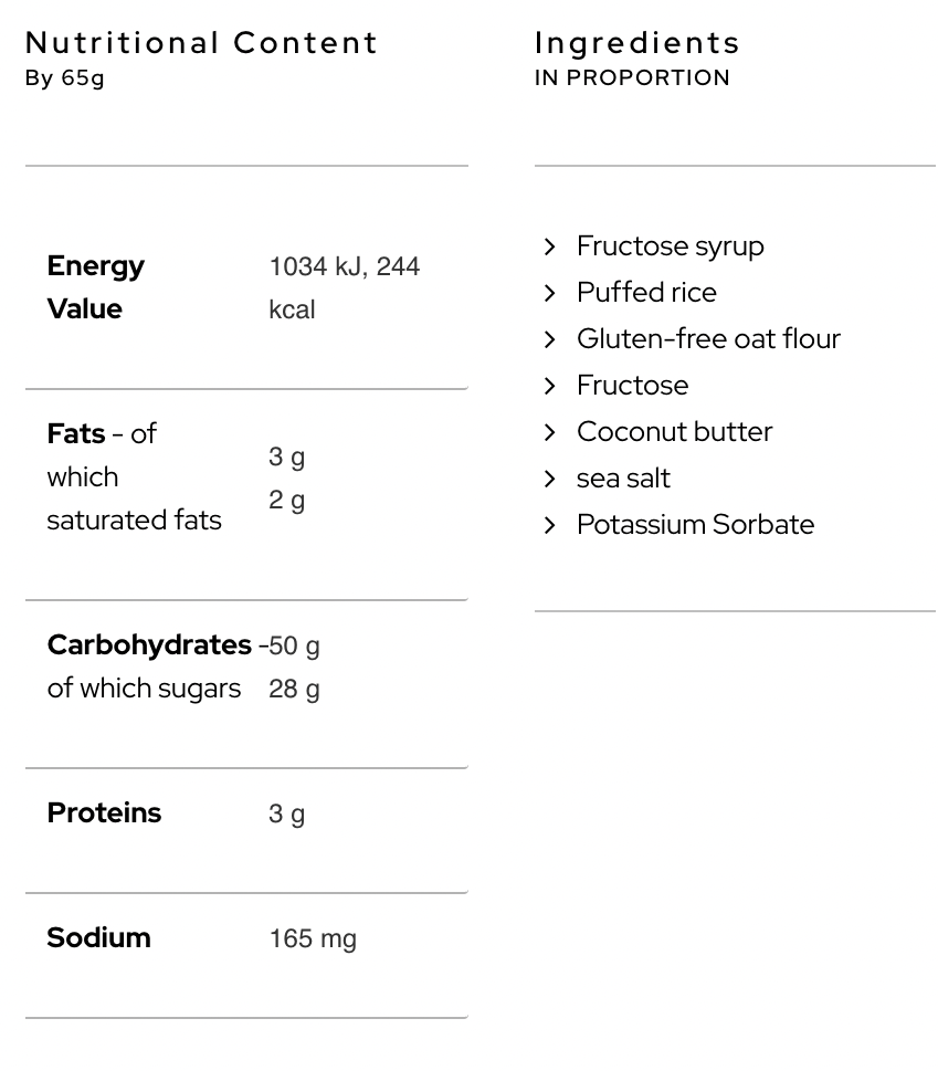 ENERGY BAR - UNUSUAL BAR 50CHO RATIO 1-1