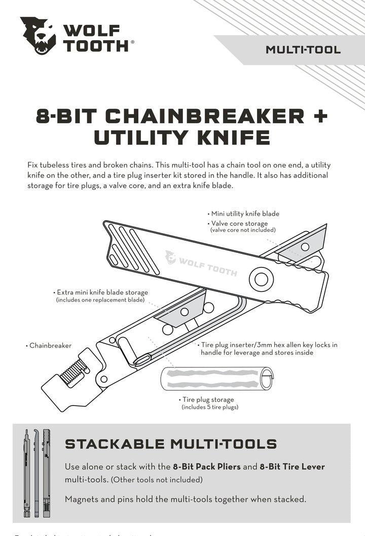 8-Bit Chainbreaker + Utility Knife Multi-Tool - Wolf Tooth Components