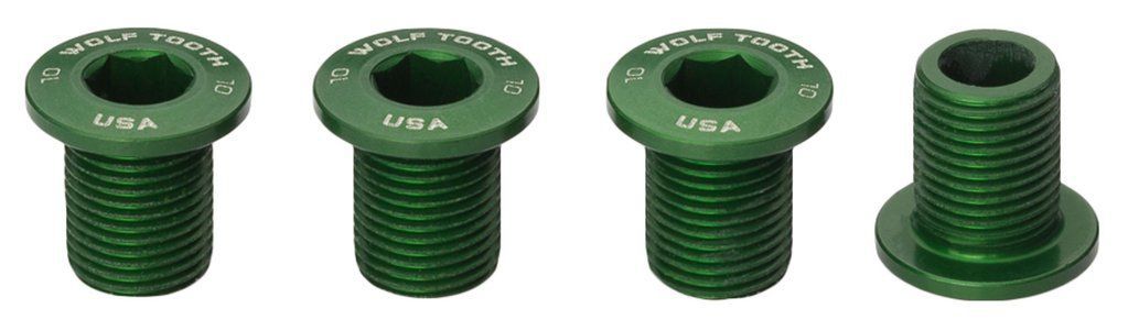 Set of 4 Chainring Bolts for M8 threaded chainrings (10 mm long) - Wolf Tooth Components