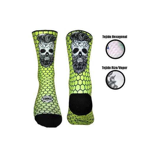 Skull with Beard white  Fluo - Doppio Slavo