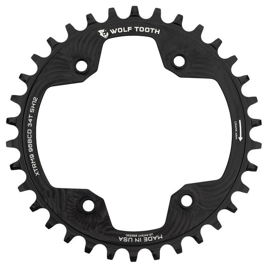 96 mm BCD Chainrings for Shimano XTR M9000 and M9020 for Shimano 12spd Hyperglide+ Chain - Wolf Tooth Components